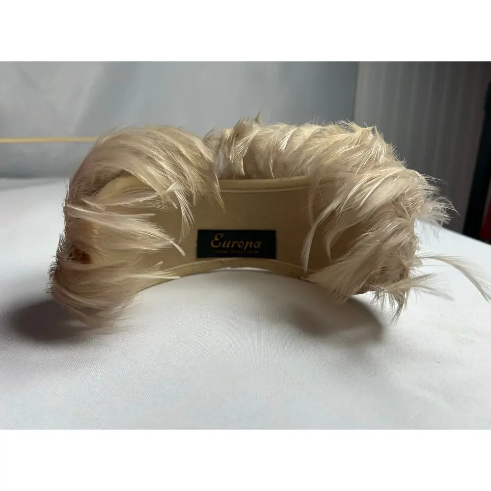 VTG Europa ladies hat duck feathers 1960 Art Deco revival in1930's Great Gatsby